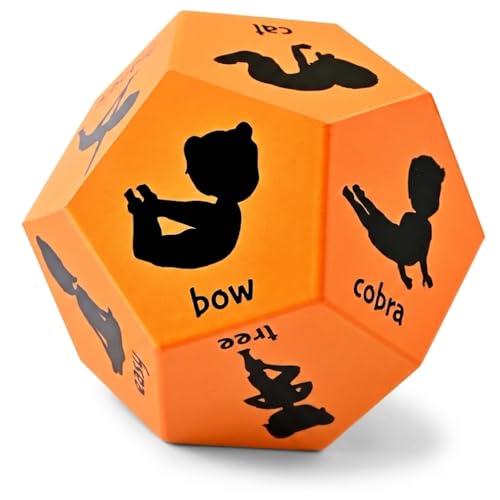 Yoga Dice for Kids, Large 12-Sided Soft Foam Exercise Dice - color: Orange