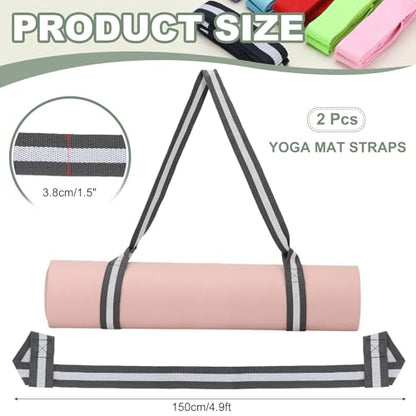 Yoga Mat Straps for Carrying, Adjustable Exercise Mat Sling Holder Multi Purpose Mats Carrier - color: Grey/White
