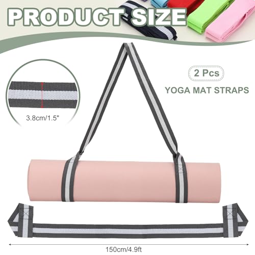 Yoga Mat Straps for Carrying, Adjustable Exercise Mat Sling Holder Multi Purpose Mats Carrier - color: Grey/White