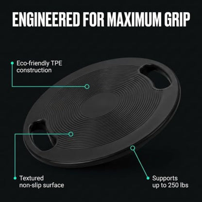 Wobble Balance Board for Exercise & Stability Training, Portable Balance Trainer with Handle, Eco-Friendly Construction, Non-Slip Surface for Core Workouts, Yoga & Home Fitness