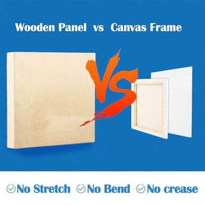 2 Pack 10x10'' Unfinished Gallery Birch Wood Canvas Panels | Birch Wood Panels Kit, 1 1/2" Deep Art Cradle Boards for Painting, Pouring, Burning,Epoxy Resin, Laser Engraving Cutting - size: 10*10 2 Pack