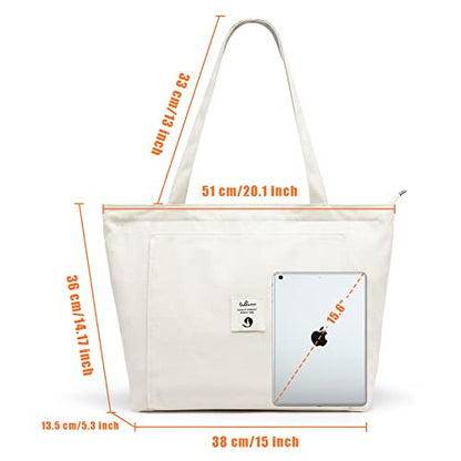WLLWOO Yoga Mat Carrier Bag for Women Canvas Carryall Tote Gym Pilates | Large Holder Zipper Shoulder for Beach Travel Workout Fitness Office - color: Beige