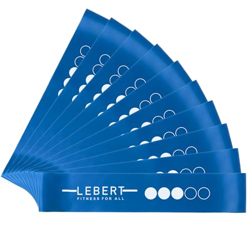 Lebert Mini Resistance Bands – 5 or 10 Pack Loop Bands - color: d) Blue 10 Pack