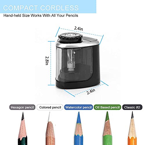 Aogwat Pencil Sharpener Electric Pencil Sharpener for Kids, Blade to Fast Sharpen, Suitable for No.2/School/Classroom/Office/Home (Black) - color: Black