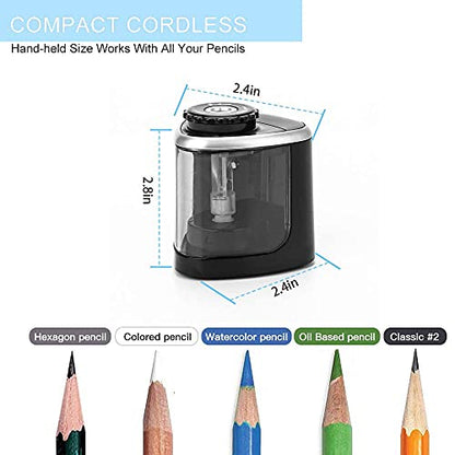 Aogwat Pencil Sharpener Electric Pencil Sharpener for Kids, Blade to Fast Sharpen, Suitable for No.2/School/Classroom/Office/Home (Black) - color: Black