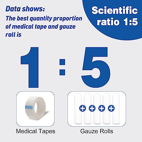 AZEN 20 Pack Gauze Rolls Bandages, 4 in x 4.1 Yards, Premium Medical Supplies & First Aid Supplies, Bandage Wrap Vet Wrap, Mummy Wraps - color: 20p, size: 4IN
