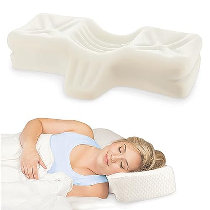 Therapeutica Ergonomic Cervical Pillow for Neck Pain Relief, Large, WH - color: White, size: Large