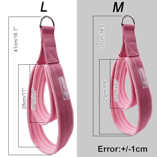 J Bryant Pilates Double Loop Straps for Reformer Fitness D-Ring Straps,Yoga Exercise Accessories for Home Gym Workout,1 Pair - color: Pink