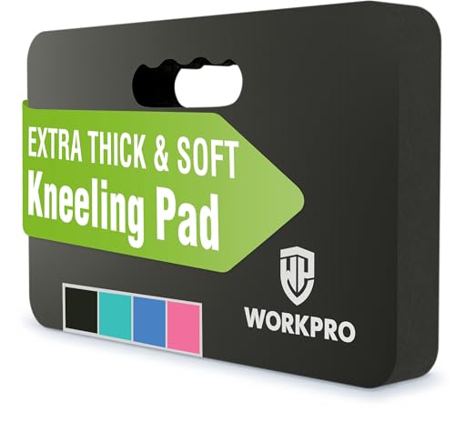 WORKPRO 매우 두꺼운 무릎 패드, 44.5 x 27.9 x 3.8cm(17.5 x 11 x 1 - color: 블랙., size: 1팩