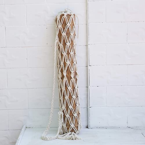 Macrame Yoga Mat Carrier Bag, Suitable for most Yoga Mats - color: beige
