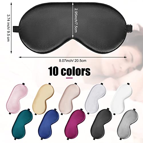 20 Pieces Silk Sleep Mask Eye Mask with Adjustable Strap, Multicolored - color: Multicolored
