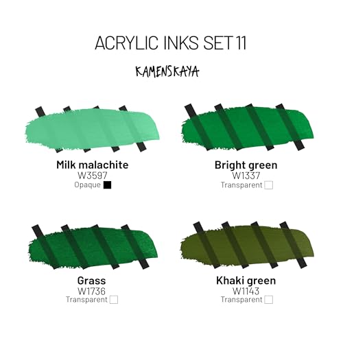 Acrylic Inks for Artists - Acrylic Ink Set, Color Combination #11-4 pcs. 1 Fl Oz (30 ml) Each | Highly Concentrated, Multifunctional Liquid Acrylic Paint - color: Color Combination #11, style: Core Line