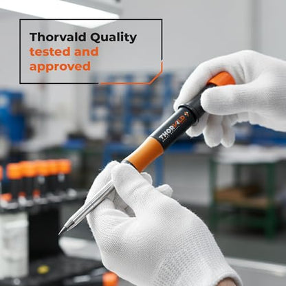 THORVALD New Carpenter Pencils with Holster for Construction - Incl. 7 Leads + Sharpener - Solid Mechanical Pencils with Fine Point/Best Marking tools Construction/Carpenters/Scriber