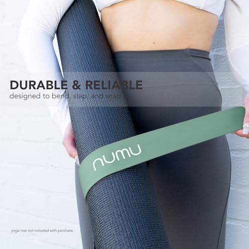 Numu Yoga Mat Strap Slap Band - Easy Snap On to Keep Exercise Mat Tightly Rolled and Secured for Yoga Mat Storage and Travel - color: Green