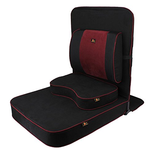 Friends of Meditation Extra Large Meditation Chair | Floor Chair with Back Support | Yoga Chairs for Adults | Portable Folding Chair | Yoga Chair with Cushion & Meditation Block | Black | 24x22 in - color: Black
