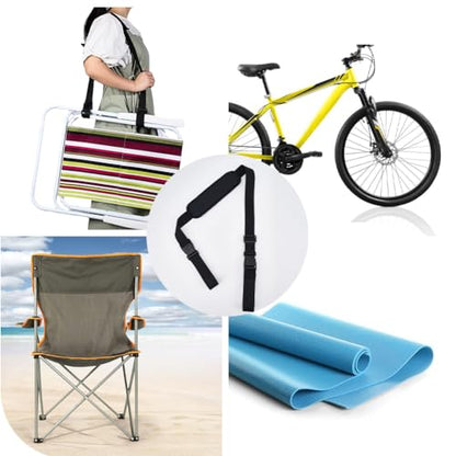 GORGECRAFT Chair Carrying Strap Adjustable Beach Chair Backpack Anti-Slip Shoulder Straps Replacement Universal for Foldable Bikes Scooter Camping Backpacking Picnics Outdoor Black 106-176cm - color: Black