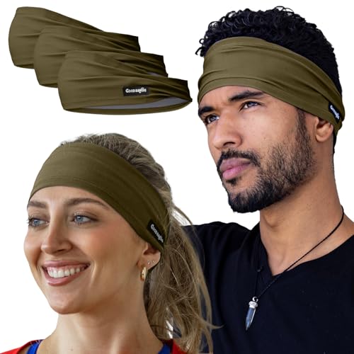 Good Bands Sweat Headbands for Men and Women, Non Slip Workout Sweatband - color: Brown, size: Single