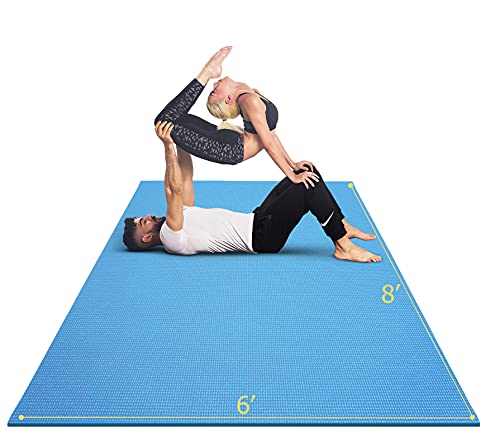 GXMMAT Large Yoga Mat 12'x6'/10'x6'/6'x8'(7mm) - color: Blue Sky, size: 6*8 FT