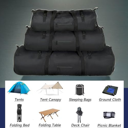 Arxus Duffle Bag 30L/50L/90L Long Travel Bag for Baseball Bat Tent Large - color: Black, size: 90L