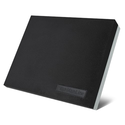 Balance Pad for Physical Therapy Exercises - 15" x 12" Extra Thick Non-Slip Stability Trainer - 2.36" Soft TPE Foam Mat for Knee & Ankle Recovery, Core Strength & Home Gym - color: Black/Gray
