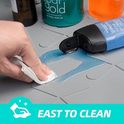 SIKADEER Waterproof Under Sink Mat 34" x 22", Silicone Mat Kitchen liner - color: Gray, size: 34"W x 22"L