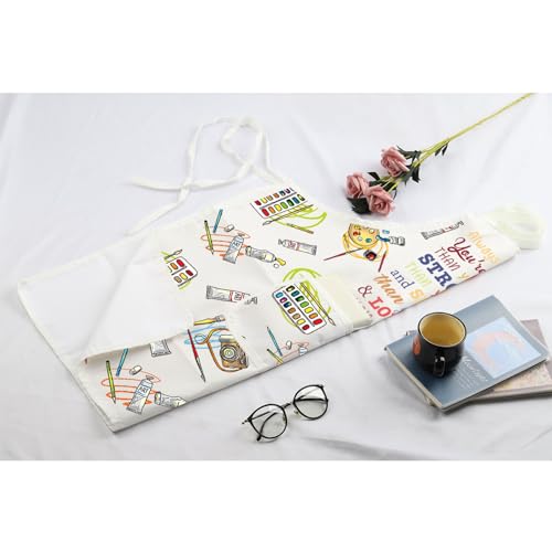 MBMSO Painting Artist Apron with Pockets Artist Painter Gifts Art Lover Gift for Art Teacher Student Painter Apron Waterproof - color: Braver Art Apron