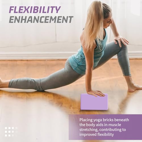 biguphate 2 Pack Yoga Blocks, 3"x6"x9" Beveled Edges Non-Slip, Yoga Bricks - color: 2PACK-369-Light Purple, size: 9x6x3IN