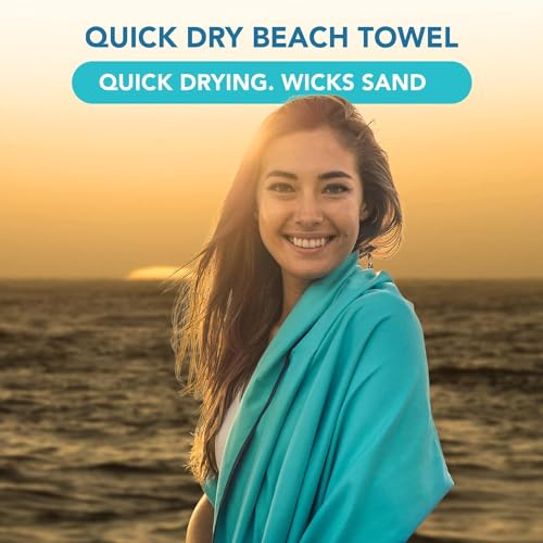 Youphoria Microfiber Travel Towel Fast Drying Lightweight - Quick Dry Towel for Camping, Beach, Backpacking, Hiking & Sport - color: Mint/Gray, style: 20" x 40" (Small)