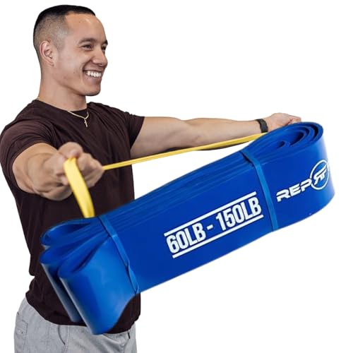 Rep Fitness Pull-Up Bands Resistance Exercise Workout Equipment Set for Home Gym Training – Heavy Duty Stretch Band for Assisted Pullups, Strength Training, Physical Therapy, and Fitness Workouts - color: Blue