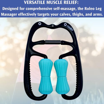 Roleo Leg Massager - Muscle Roller, Calf Massager, Thigh Massager, Muscle Pain, Trigger Point, IT Band Roller, Massage Tool, Cellulite Massager, Carpal Tunnel Massager