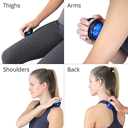 Body Back Massage Roller Ball - Body & Neck Massager for Muscle Recovery - color: Silver