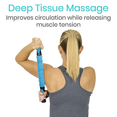 Vive Massage Stick Roller for Muscle, Back, Legs - Deep Tissue Body Fascia | Massager for Hamstring, Calf, Neck Pain, Trigger Point, Exercise -Rolling Relief Tool for Physical Therapy, Recovery