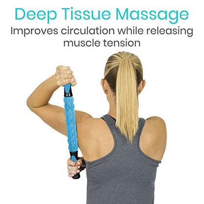 Vive Massage Stick Roller for Muscle, Back, Legs - Deep Tissue Body Fascia | Massager for Hamstring, Calf, Neck Pain, Trigger Point, Exercise -Rolling Relief Tool for Physical Therapy, Recovery