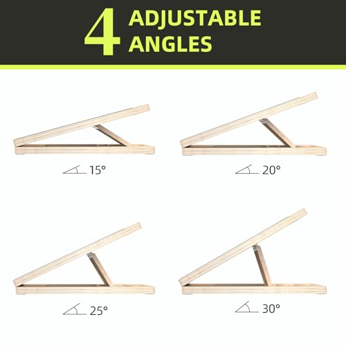 Adjustable Wooden Slant Board for Calf Stretching ,Portable Calf Strecther Incline Board for Knees Ankle Heel Feet Leg,Slanted Board for Physical Therapy