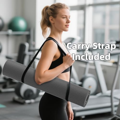 ILILI Exercise Mat 72''x25''×0.3''(8MM) - color: grey