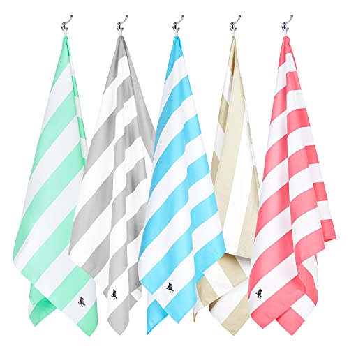 Dock & Bay Beach Towel - Quick Dry, Sand Free - Compact, Lightweight - 100% Recycled - Includes Bag - Cabana Light - Bora Bora Beige - Large (160x90cm, 63x35) | Sand-Resistant, Includes Travel Bag, Lightweight & Compact, 100% Recycled DryQ Fabric, Large (