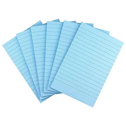 Early Buy Lined Sticky Notes, 4x6 in, 6 Pads, 45 Sheets/Pad (Light Blue) - color: Light Blue
