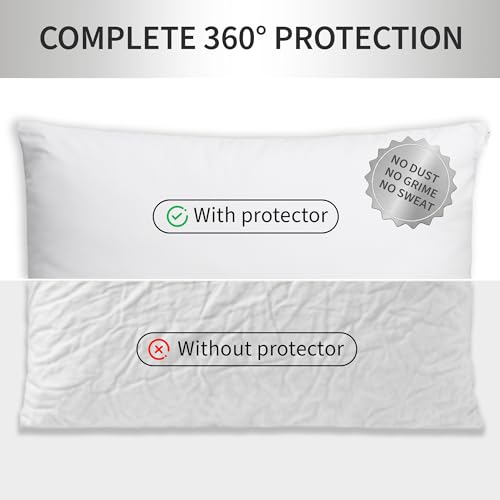 Sunflower 100% Cotton Pillow Protectors with Zipper King Size 6 Pack - size: King（Pack of 6）