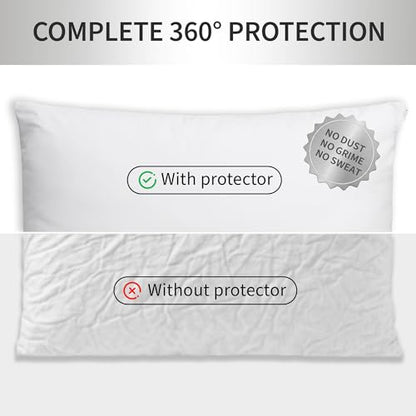 Sunflower 100% Cotton Pillow Protectors with Zipper King Size 6 Pack - size: King（Pack of 6）