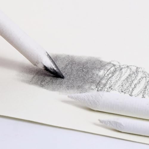 Anu Limen 12Pcs Rice Paper Blending Stumps for Drawing, Soft Sketch Smudging Sticks, White Paper Art Blenders for Shading and Detail Work