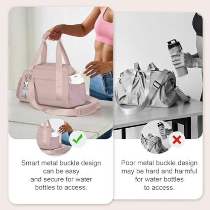 Mini Gym Bag for Women Girls Small Gym Tote Bag with Wet Compartment Waterproof Travel Duffle Bag Cute Workout Sport Bag - color: Rose Pink-14in
