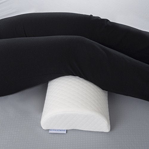 Bluestone Half Moon Memory Foam Back Pillow, White, 13.5” x 8”