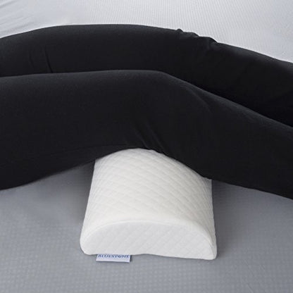 Bluestone Half Moon Memory Foam Back Pillow, White, 13.5” x 8”