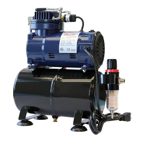 Paasche D3000R 1/5 HP Compressor with Tank, Regulator and Moisture Trap | Regulator, Moisture Trap - style: Old Version