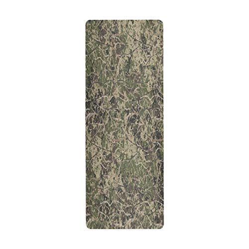 Qilmy Fantasy Mandala Pattern Yoga Mat, Non-Slip Texture Pro Yoga Mat Eco Friendly Exercise & Workout Mat for Yoga, Pilates and Floor Exercises - color: Abstract Hunting Camo