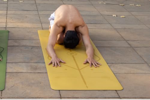 Liforme Classic Yoga Mat - Patented Alignment Design, Ultimate Grip - color: Golden Sand
