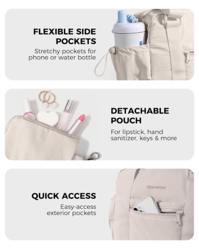 Small Gym Bag for Women - Duffle Weekender Work Duffel Carry on Tote Bag | Puffer Yoga Mat Holder Wet Compartment Coin Purse BPA-Free - color: Khaki