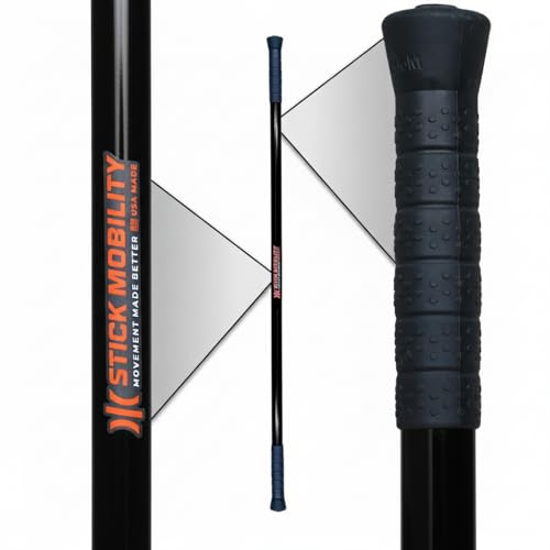 Stick Mobility 3 Stick Training Bundle | Mobility Stick to Improve Flexibility, Mobility, and Strength with Active Stretching for Golf, Running, Fitness, Pickleball, and More - color: Black