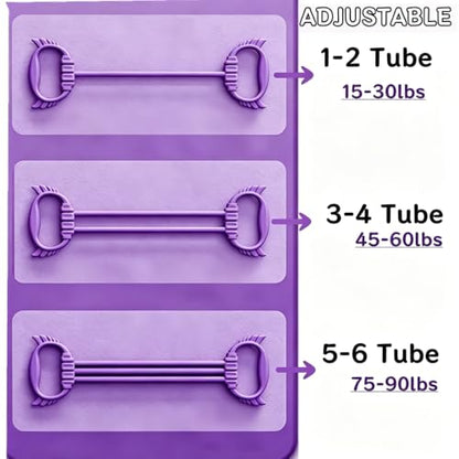 Figure 8 Resistance Band for Women 15-90LBS, Adjustable Resistance Bands with Handles - color: Purple