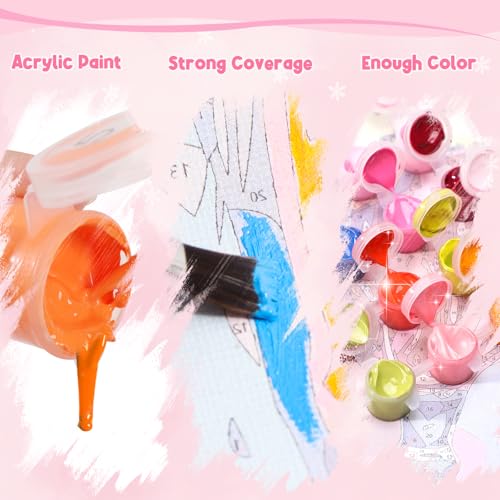 ZUVRDIAI Colorful Daisy Vase Paint by Numbers Kit, Flower Paint by Numbers for Adults, Acrylic Paint by Number Kits, Scenery Paint by Number on Canvas Without Frame 20x16 Inch